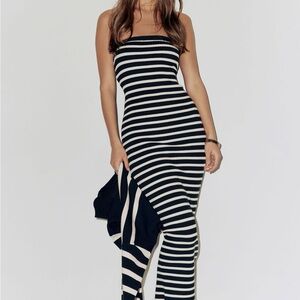 Dynamite Striped Midi Tube Dresses